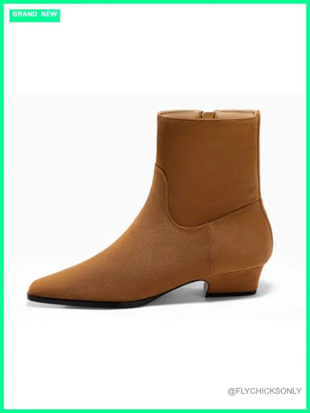 Womens Low Heel Ankle Booties Faux Leather Suede Square Toe Zip Block Heel